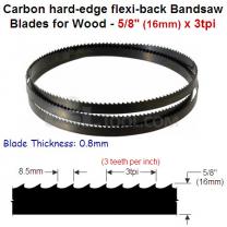 5/8" Hard edge flexi-back bandsaw blade 3tpi