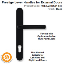 Prestige Lever Handle Set for External Door Black Finish