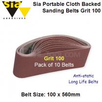 10 Pack Portable Cloth Belts 100mm x 560mm x Grit 100 ALOX