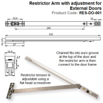 Restrictor Arm with adjustment for External Doors