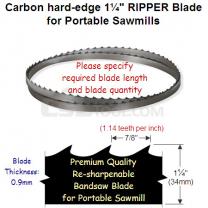 1-1/4" Hard edge RIPPER blade 1.14tpi (7/8 pitch) for Portable Sawmill