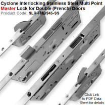 Cyclone Interlocking Stainless Steel Multi Point Master Lock for Double (French) Doors