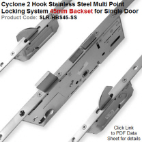 Cyclone 2 Hook Stainless Steel Multi Point Locking System 45mm Backset for Single Door