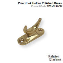 Pole Hook Holder Polished Brass