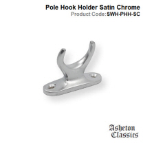 Pole Hook Holder Satin Chrome