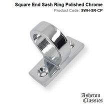 Square End Sash Ring Polished Chrome