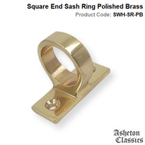 Square End Sash Ring Polished Brass