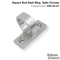Square End Sash Ring Satin Chrome