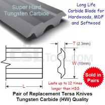 Pair of 410mm Tersa Replacement Knives Tungsten Carbide
