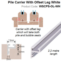 Slide Pile Carrier with Offset Leg White WSCPS-OL-WH