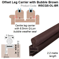 Perimeter Q-Lon Seal 2.2 meter long with Offset Leg Carrier Brown WSCQS-OL-BR
