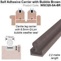 Perimeter Q-Lon Seal 2.2 meter long with Self Adhesive Carrier Brown WSCQS-SA-BR