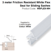 3 meter Friction Resistant Brown Flex Seal for Sliding Sashes WSFLEX-BR