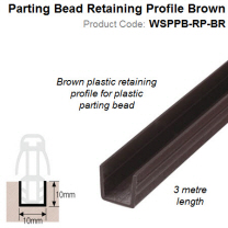 Retaining Profile for Plastic Parting Bead 3 meter length Brown WSPPB-RP-BR