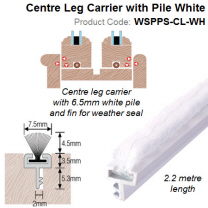Perimeter Pile Seal 2.2 meter long with Centre Leg Carrier White WSPPS-CL-WH