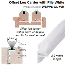 Perimeter Pile Seal 2.2 meter long with Offset Leg Carrier White WSPPS-OL-WH