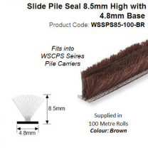 100 Meter Roll of 8.5mm high Brown Slide Pile to fit Slide Pile Carriers WSSPS85-100-BR