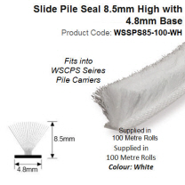 100 Meter Roll of 8.5mm high White Slide Pile to fit Slide Pile Carriers WSSPS85-100-WH
